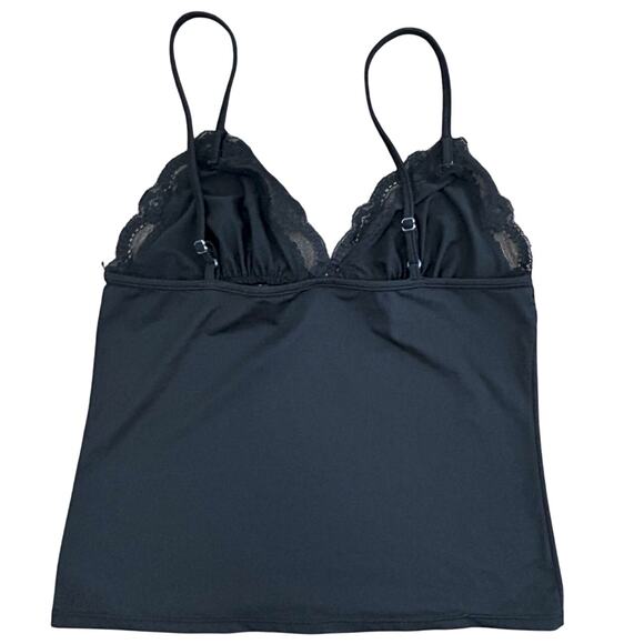 Rampage Y2K Black Lace Trim Sexy Grunge Cami Tank MED 90s Revival Glam Coquette - Picture 5 of 9